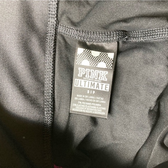 Victoria’s Secret Pink Ultimate Pink Black White Color Block Leggings Small NWT - Picture 6 of 6